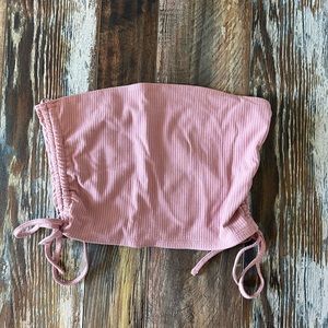 2Bella Boutique Pink Tube Top With Ties Size Small